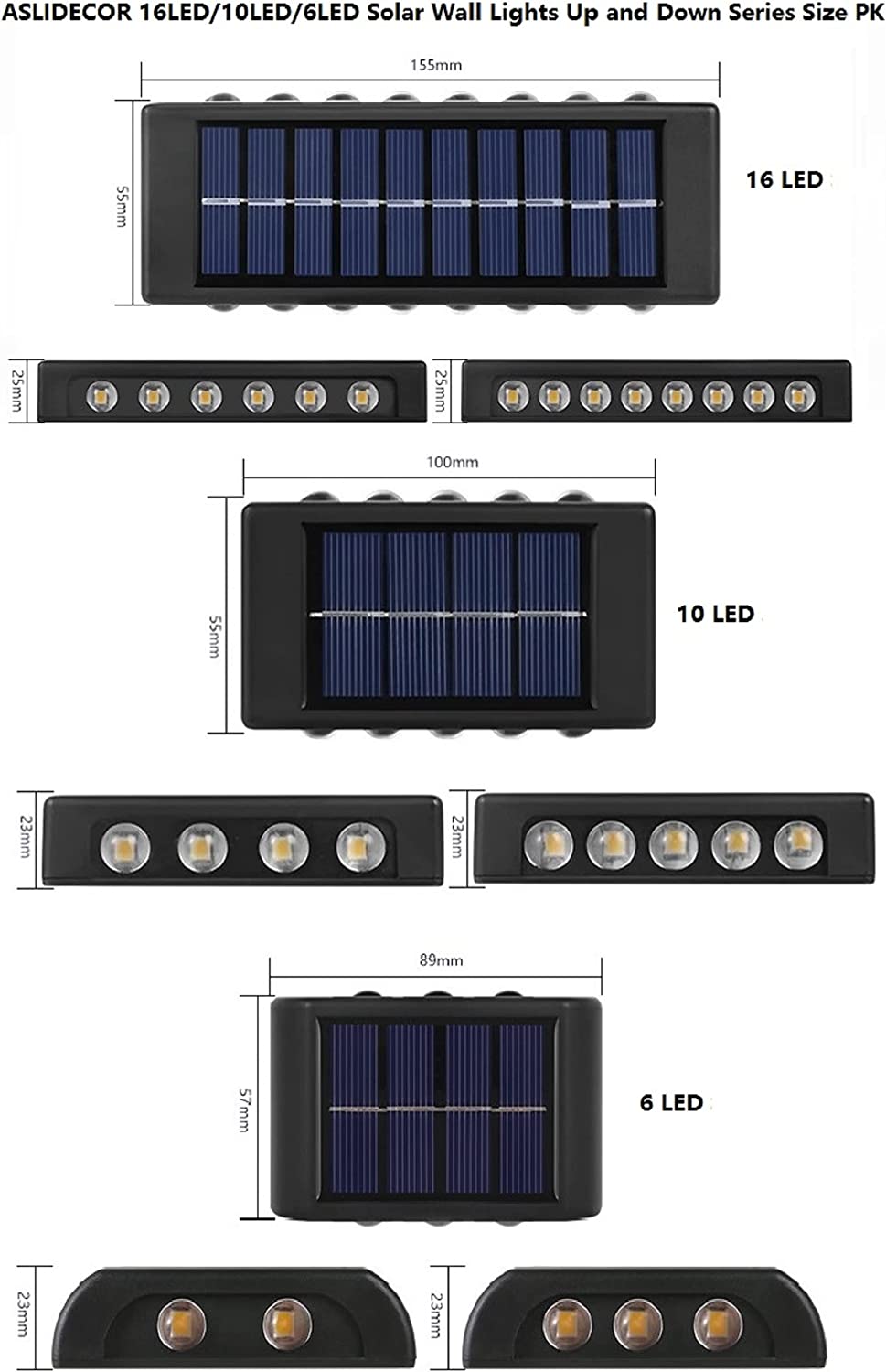 Set 2 lampi solare de perete cu iluminare sus si jos 10 leduri - Auros