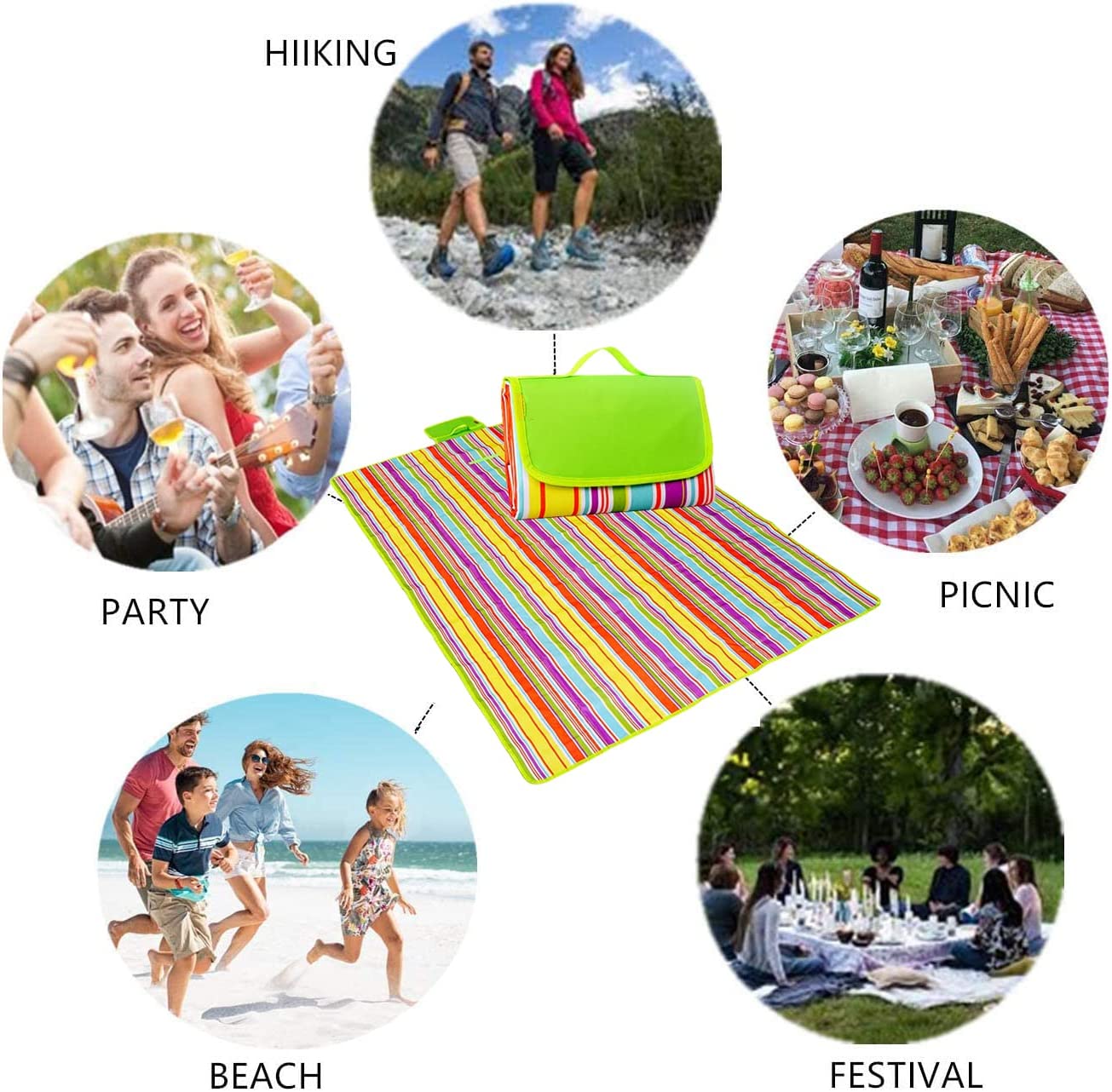 Patura impermeabila pentru plaja sau camping,150 x 145 cm, diverse culori - Auros