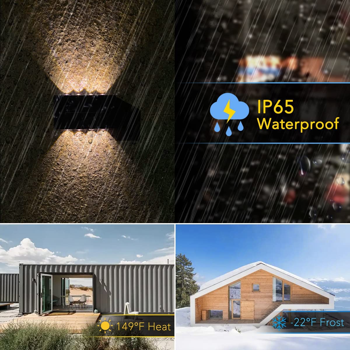 Set 2 lampi solare de perete cu iluminare sus si jos 8 leduri - Auros