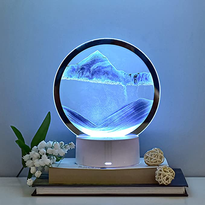 Lampa decorativa tip clepsidra, nisipuri miscatoare, Moving Sand Art - Auros