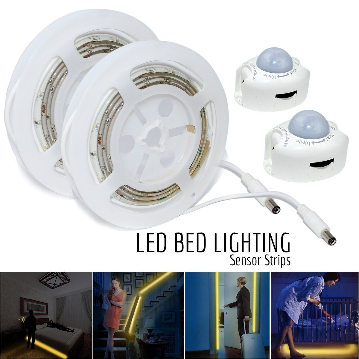 Kit banda led RGB cu 2 senzori programabili Iluminare pat - Auros