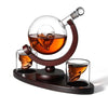 Set pentru Cognac, Whiskey, Sticla-decantor model Cap de Mort si 2 pahare - Auros