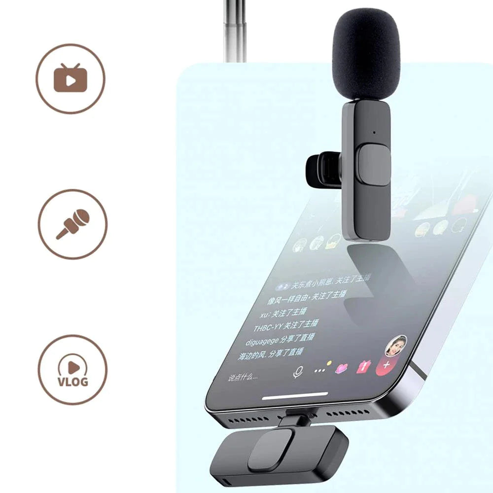 Microfon wireless K8 tip lavaliera, conector USB tip C/iPhone - Auros