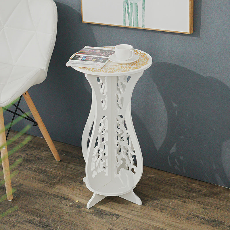 Set 3 masute decorative pentru ghivece de flori din PVC, 75/59/43 cm - Auros