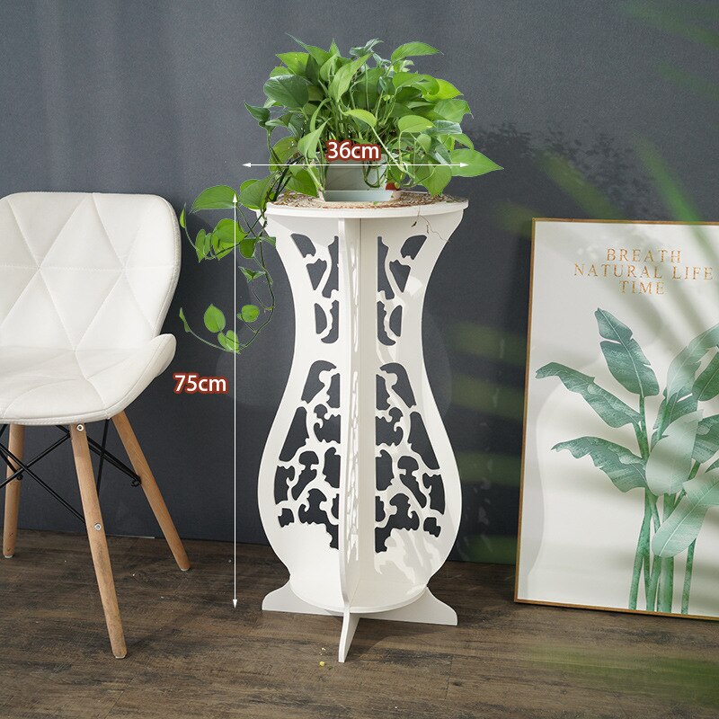Set 3 masute decorative pentru ghivece de flori din PVC, 75/59/43 cm - Auros