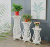 Set 3 masute decorative pentru ghivece de flori din PVC, 75/59/43 cm - Auros