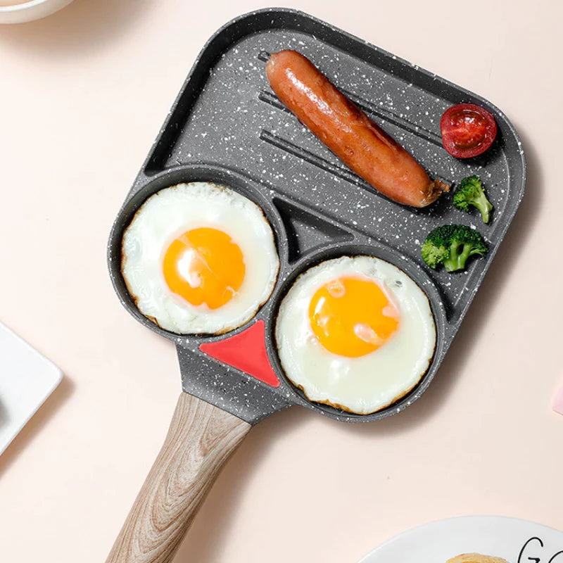 Tigaie antiaderenta cu 2 compartimente si zona de grill, material aliaj de aluminiu - Auros