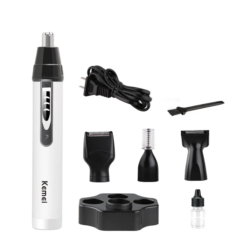 Trimmer barbati 4 în 1 pentru barba, perciuni, nas si sprancene, Kemei KM-6650 - Auros