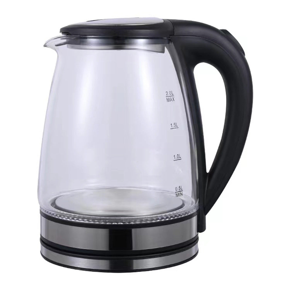 Fierbator electric din sticla termorezistenta 2000W, 2L, otel inoxidabil cu oprire automata, fundal LED - Auros