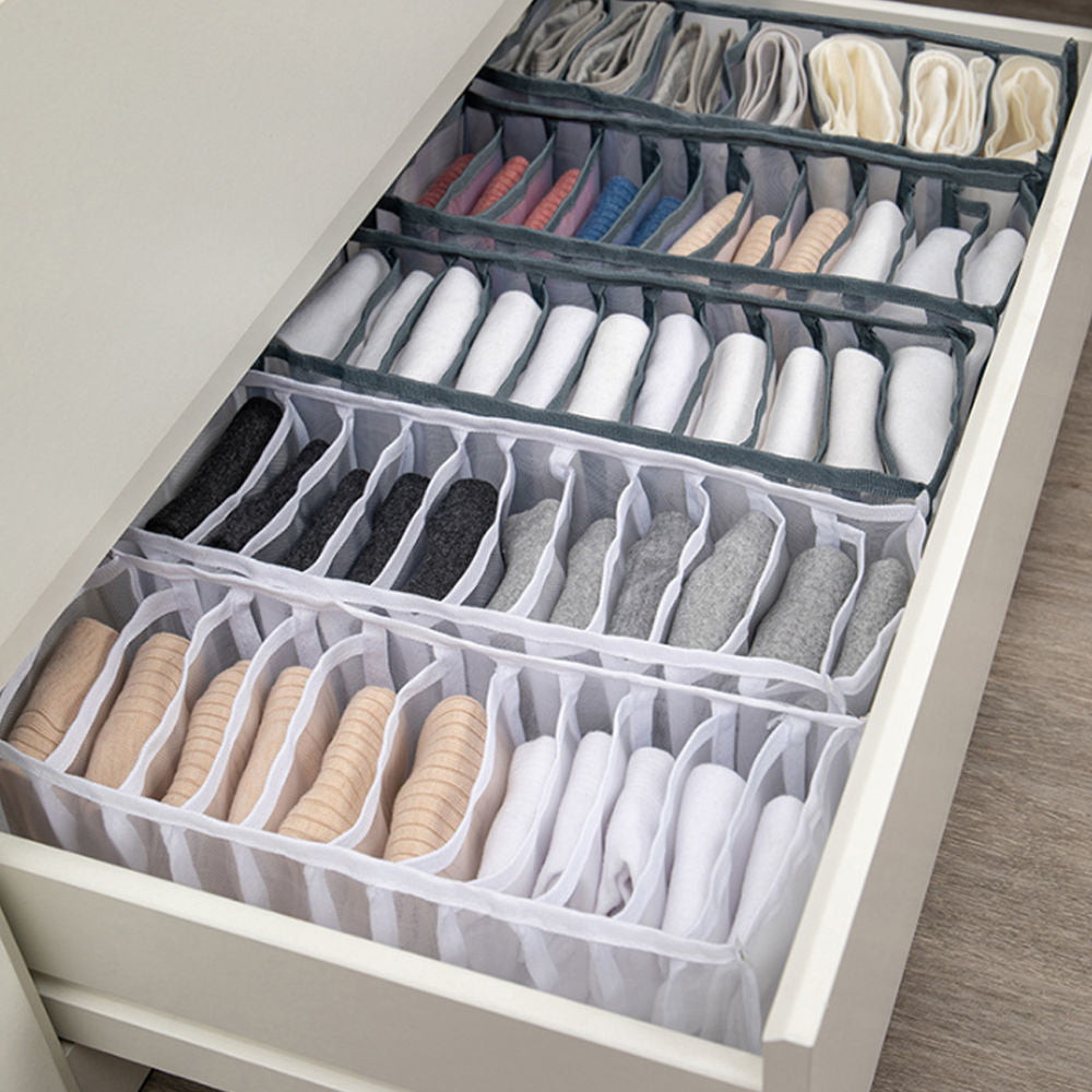 Set 3 piese organizatoare lenjerie intima pentru sertar, negru - Auros