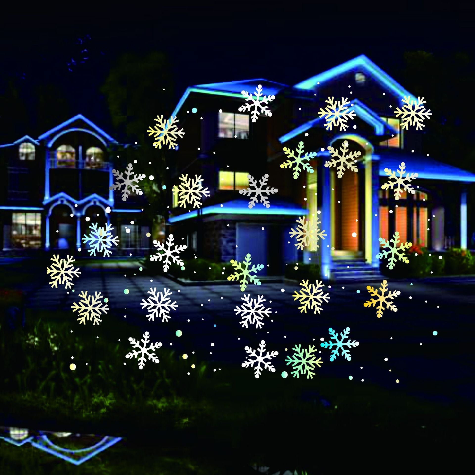 Proiector Laser Snow Flower, imita fulgii de zapada, RGB - Auros