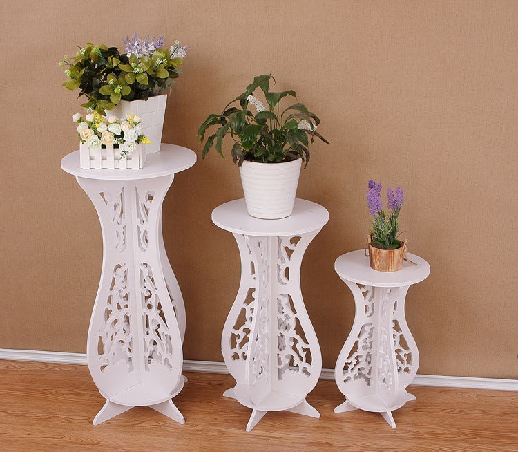 Set 3 masute decorative pentru ghivece de flori din PVC, 75/59/43 cm - Auros