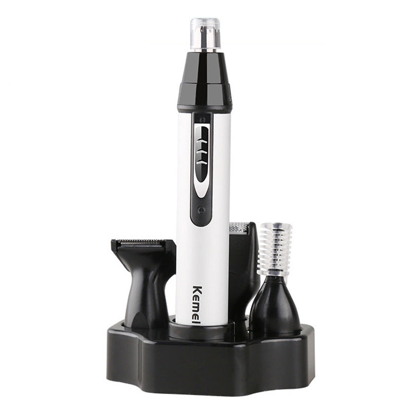 Trimmer barbati 4 în 1 pentru barba, perciuni, nas si sprancene, Kemei KM-6650 - Auros