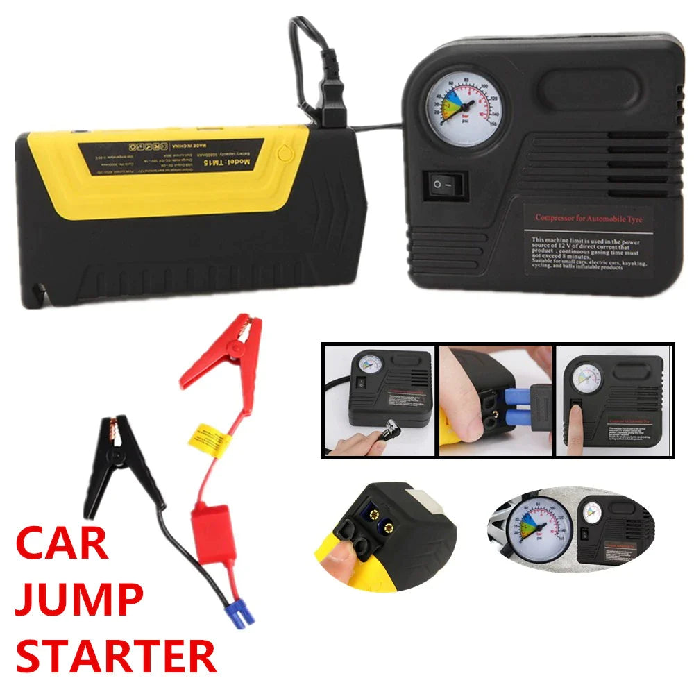 Robot pornire auto portabil, cu acumulator 50800 mAh + compresor auto - Auros