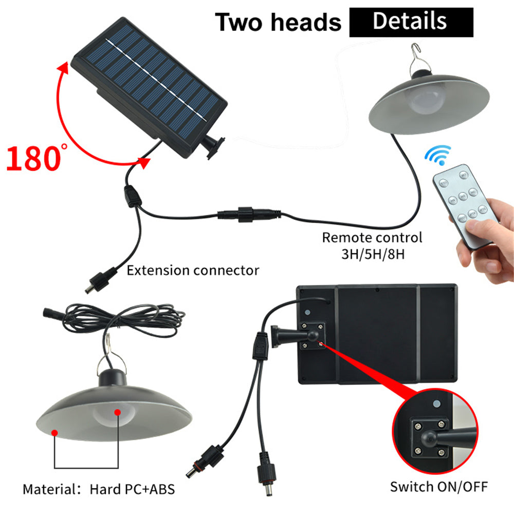 Lampa solara suspendata, cu telecomanda, 90 Lm/W - Auros
