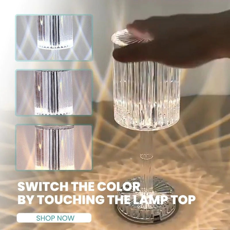 Lampa de masa wireless din cristal acrilic cu touch si incarcare prin usb - Auros