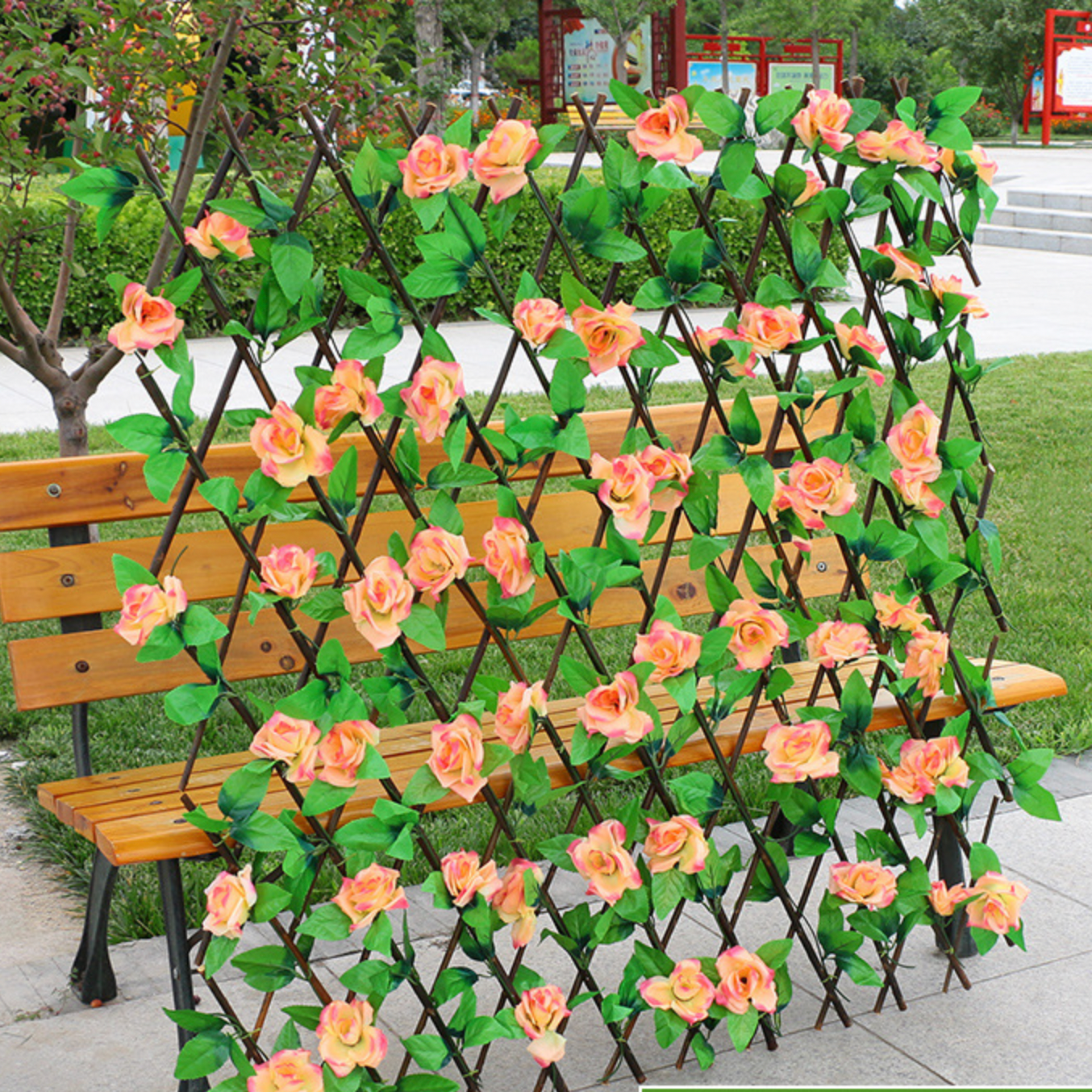Gard viu artificial extensibil, vesnic verde, 220x70 sau 120x120