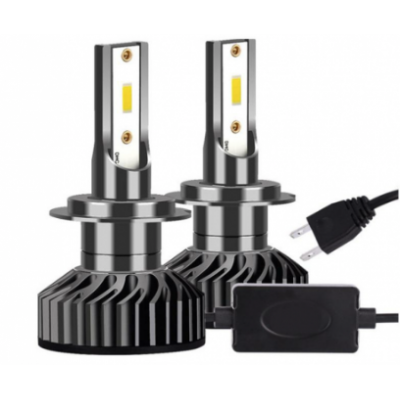 Set 2 becuri LED H7 100 W, 9V-32V, F2 COB, ventilator slim, canbus, 6000K - Auros