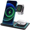 Statie Incarcare rapida 3 in 1 Qi, Fast Charger 15W, compatibila cu apple watch, airpods, iPhone - Auros