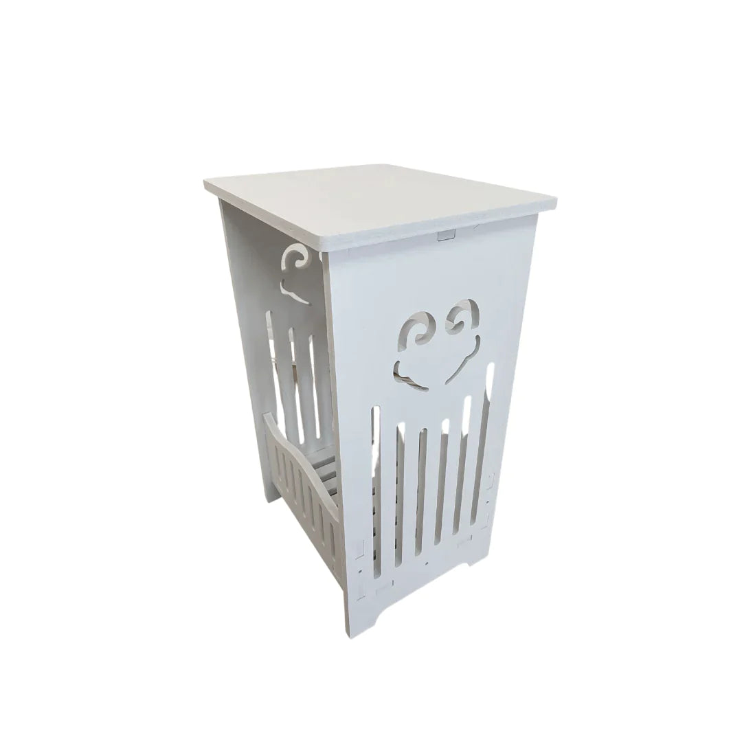 Noptiera / masuta decorativa din PVC, 40 x 22 x 18 cm, Alb - Auros