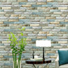 Tapet 3D caramida crem cu bleu auto-adeziv pentru interior, 70 x 77 cm - Auros