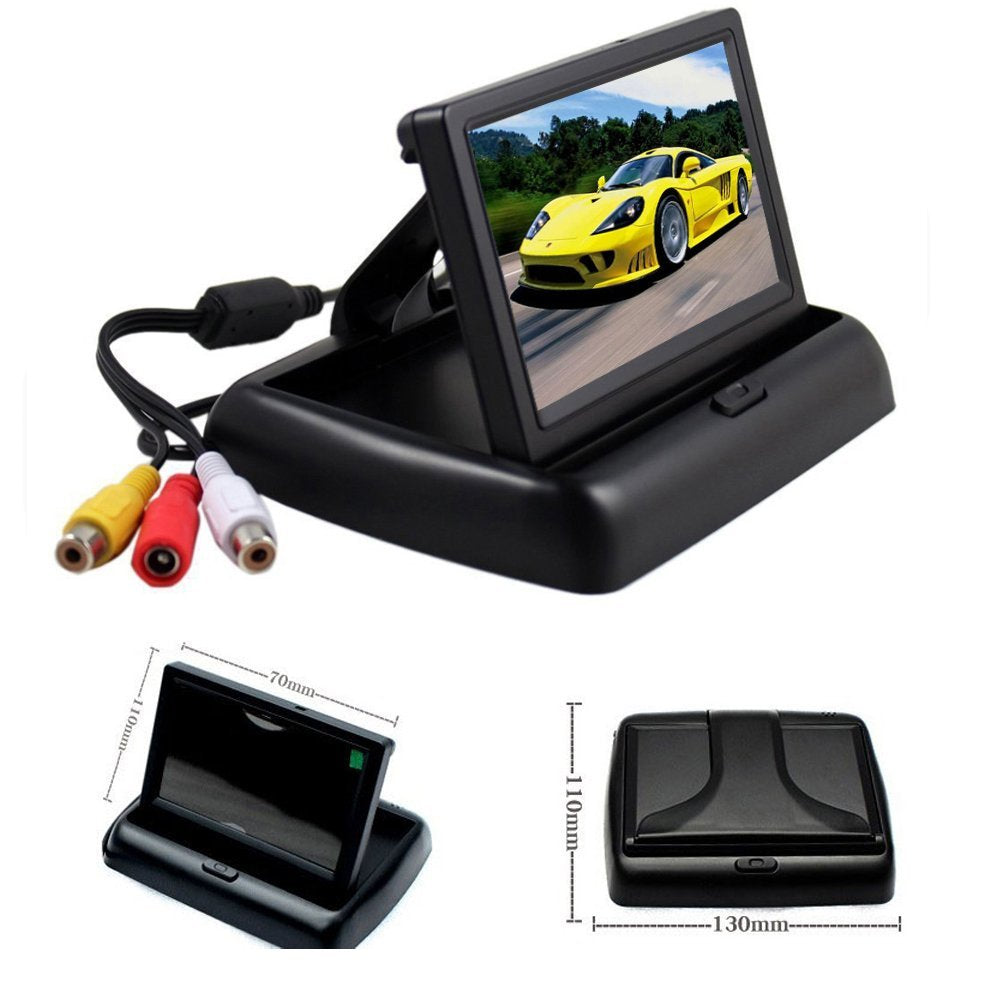 Suport numar cu camera video marsarier + display pliabil LCD TFT 4.3"