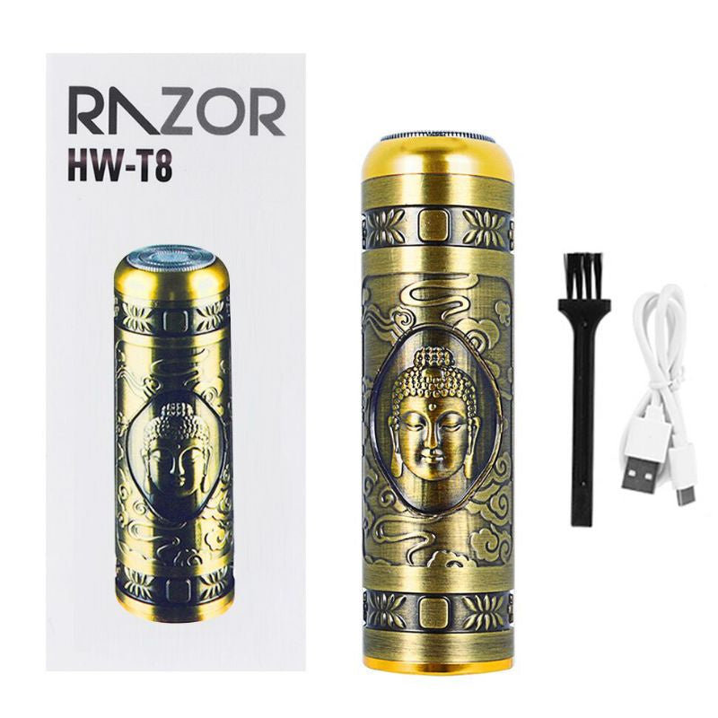 Trimmer Facial HW-T8 SIKS, Putere 3W, Reincarcabil, Perie Curatare Inclusa, Auriu - Auros