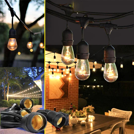 Ghirlanda solara cu 10 becuri Led Filament incluse, 2W, 3000K, IP65 lumina calda - Auros