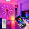 Instalatie artificii LED Smart, RGB, muzica, telecomanda si control din smartphone, multicolor - Auros