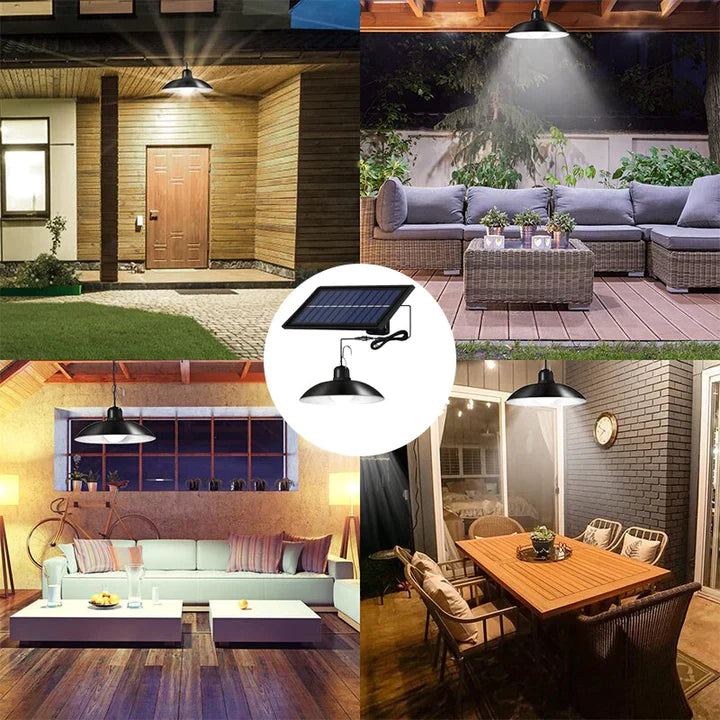 Set panou solar cu 2 becuri LED cu aplica, telecomanda, 50W - Auros