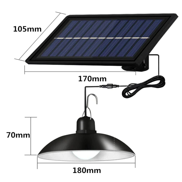 Set panou solar cu 2 becuri LED cu aplica, telecomanda, 50W - Auros