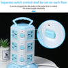 Prelungitor turn / vertical cu 12 Prize 3 porturi USB, 3 Intrerupatoare, alb/albastru, - Auros