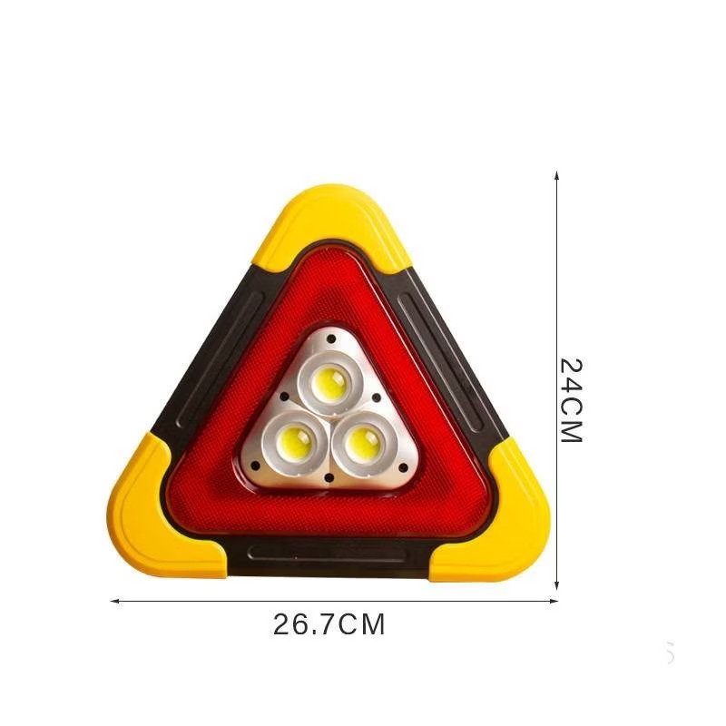 Triunghi reflectorizant iluminat cu 3 LED-uri cu incarcare prin USB sau solara - Auros
