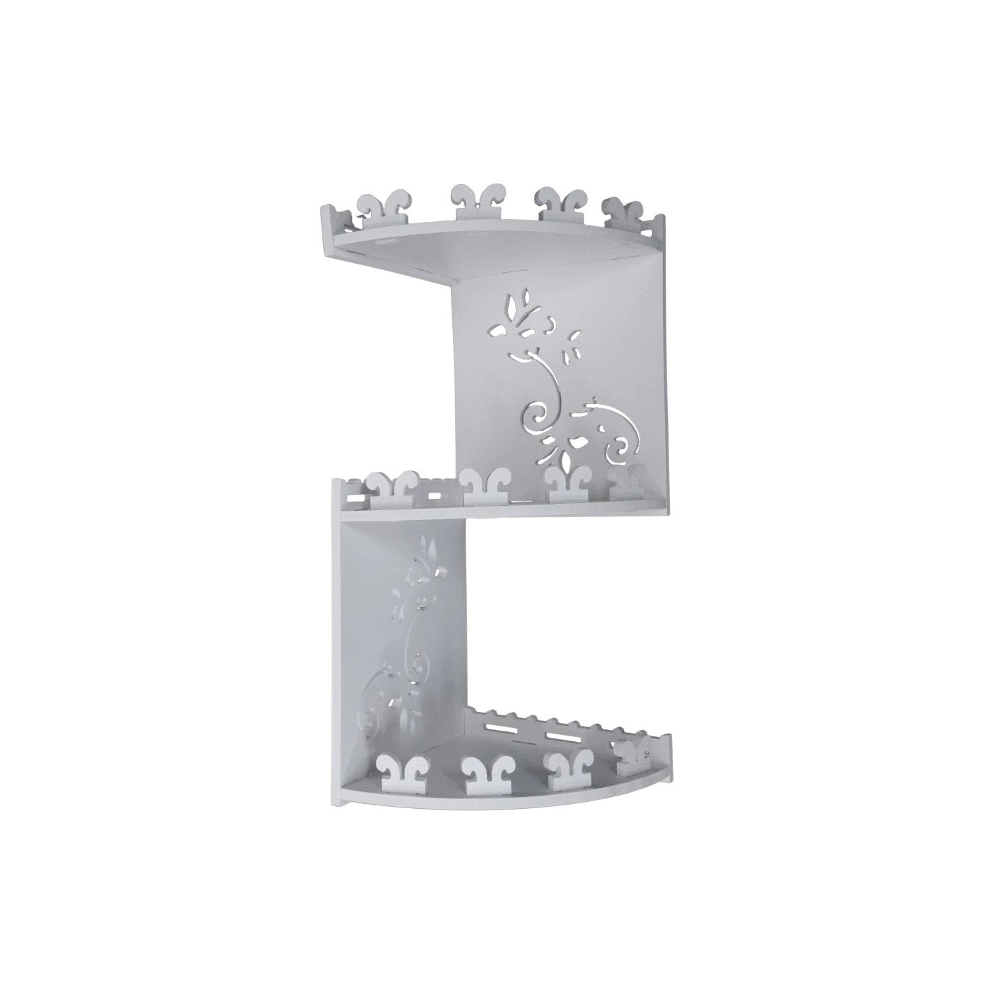 Etajera cu 3 rafturi pentru baie, PVC, culoare Alb, 44.5 x 20 cm - Auros