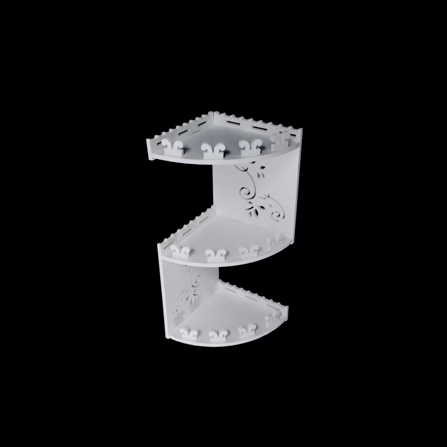 Etajera cu 3 rafturi pentru baie, PVC, culoare Alb, 44.5 x 20 cm - Auros