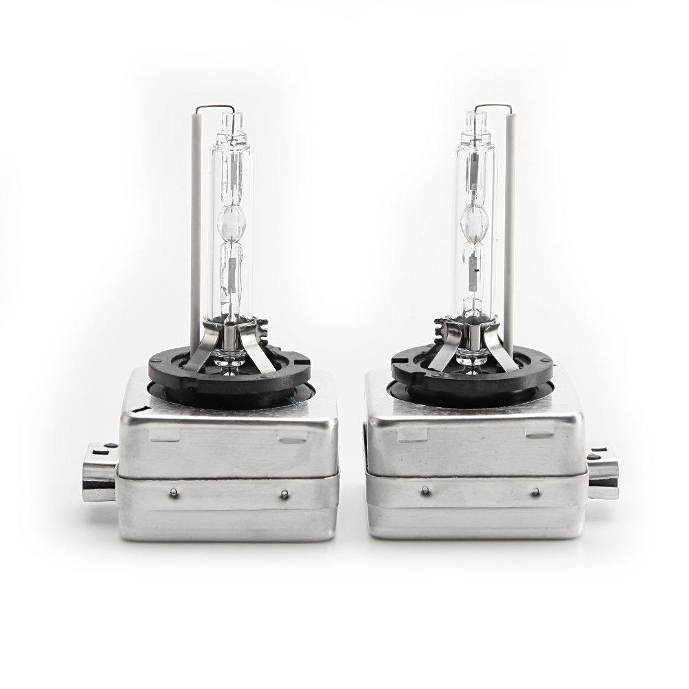 Set 2 becuri Xenon D1S White auto pentru far, suport metalic, 35W, 6000K - Auros