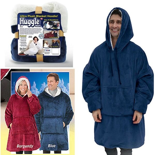 Patura-hanorac cu gluga, confortabila, calduroasa si pufoasa Huggle Hoodie - Auros