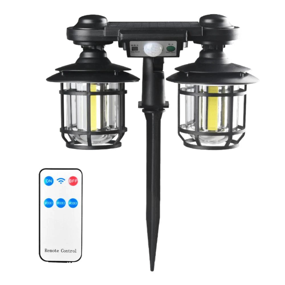 Felinar solar dublu, 192 LED, cu senzor miscare, telecomanda si suport, 30W - Auros