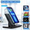 Statie Incarcare rapida 3 in 1 Qi, Fast Charger 15W, compatibila cu apple watch, airpods, iPhone - Auros