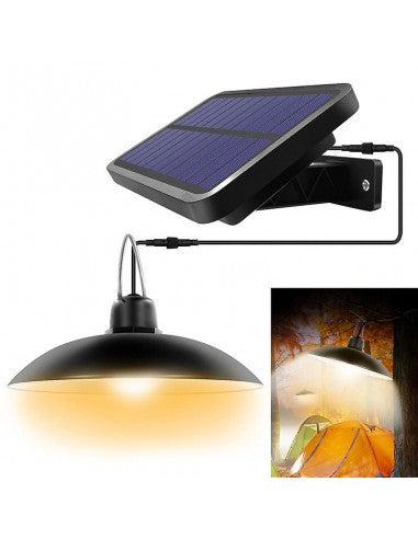 Set panou solar cu 2 becuri LED cu aplica, telecomanda, 50W - Auros
