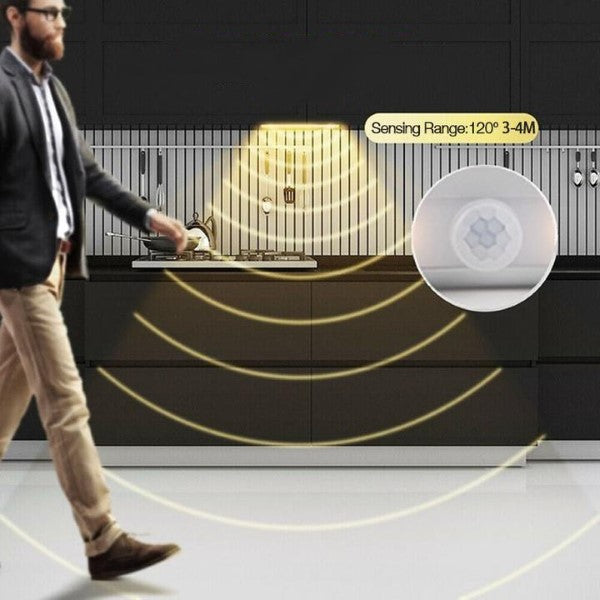 Set 2 lampi led cu senzor de miscare, pentru spatii intunecate, 120 grade - Auros