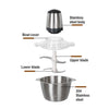 Tocator electric carne si legume, 4 lame inox, 2 viteze, capacitate mare, bol inox de 2L, 250W - Auros