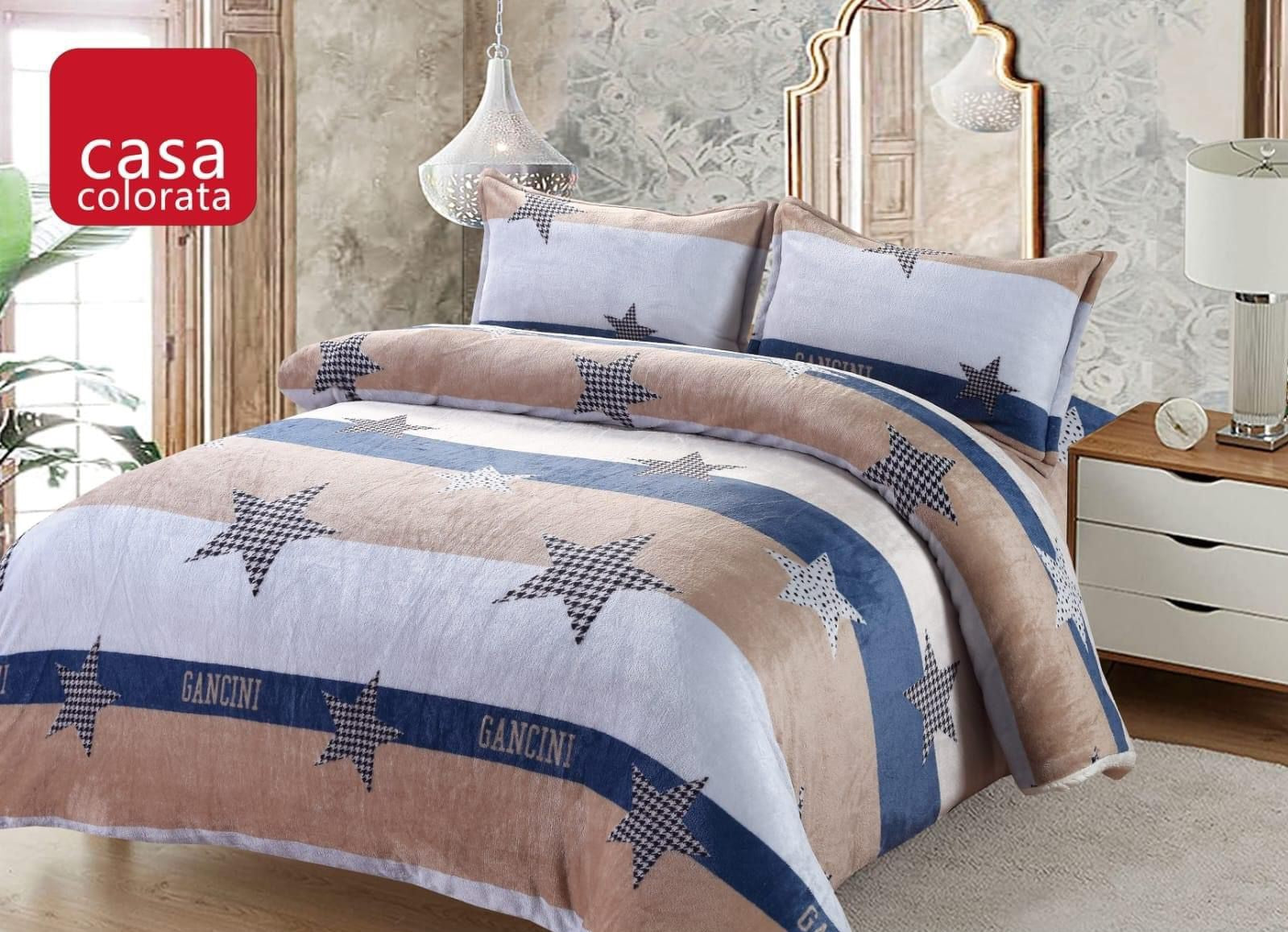 Set Pilota Cocolino groasa cu blanita, 3 Piese, 200x230 cm, 4 Kg - Auros