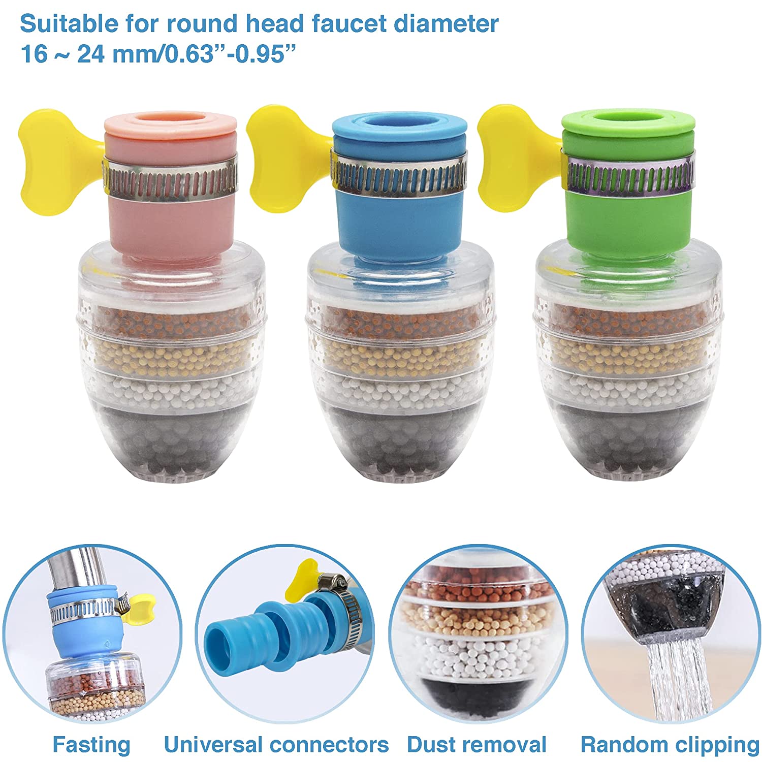 Set 3 x filtru de apa universal cu 5 straturi de filtrare - Auros