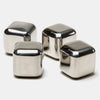 Set 4 cuburi cuburi gheata inox, reutilizabile, nu dilueaza bautura, metalice 2.5 x 2.5 cm - Auros