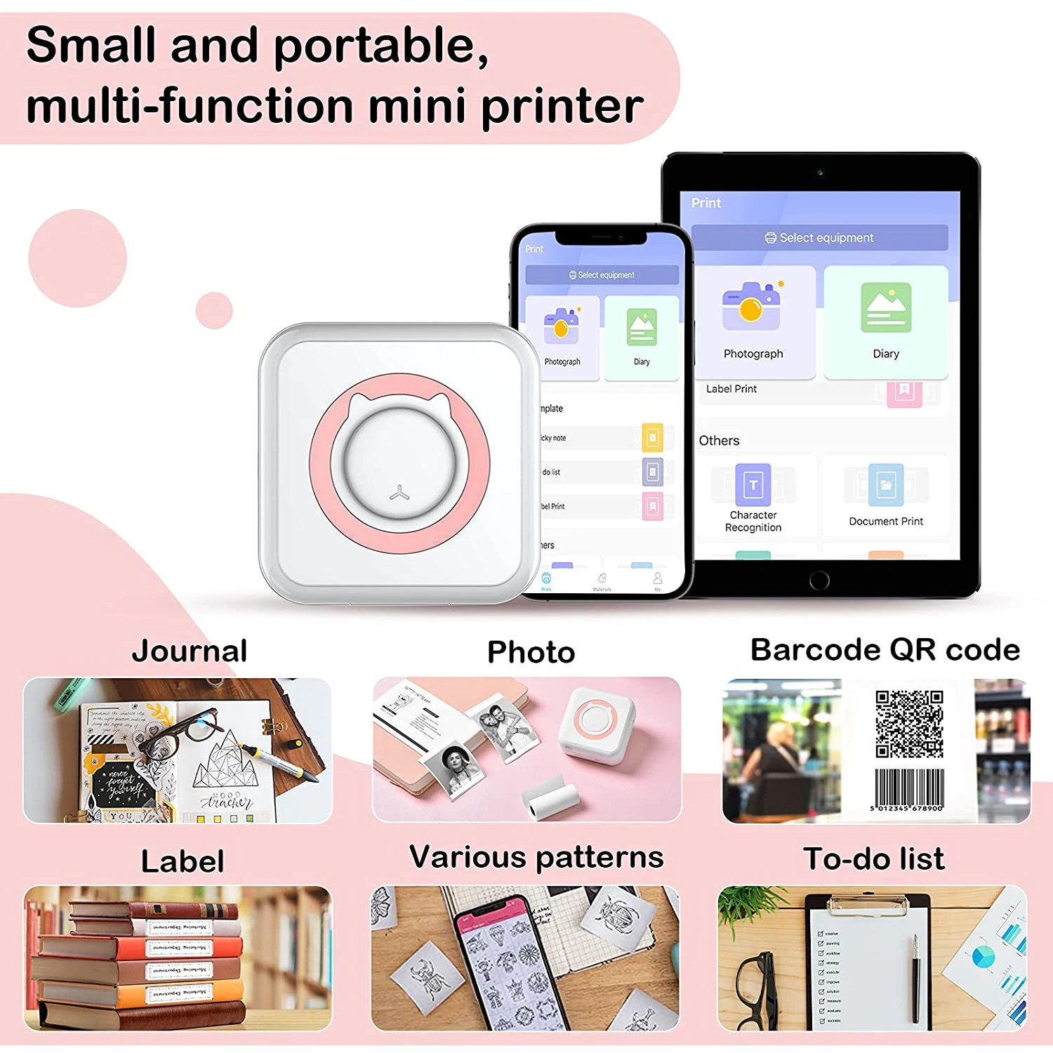 Mini imprimanta termica portabila pentru telefon