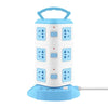 Prelungitor turn / vertical cu 12 Prize 3 porturi USB, 3 Intrerupatoare, alb/albastru, - Auros