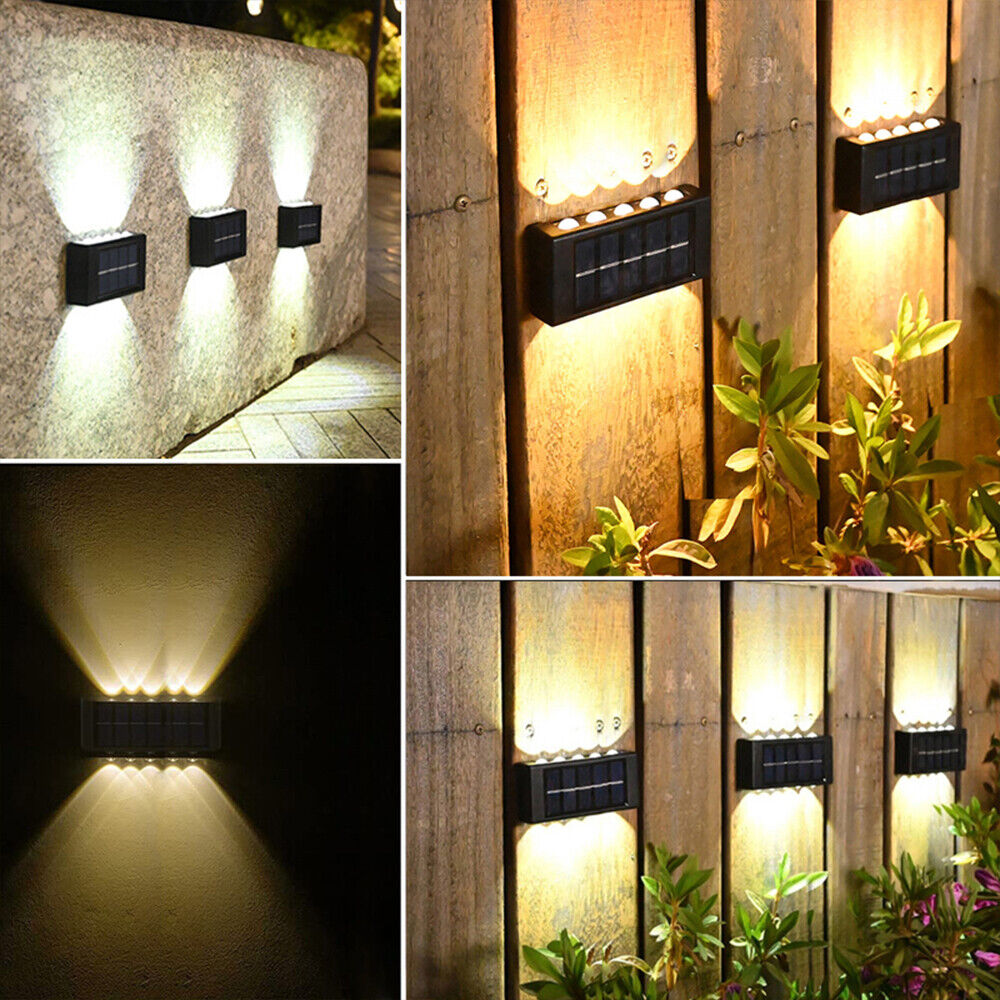 Set 2 lampi solare de perete cu iluminare sus si jos 10 leduri - Auros
