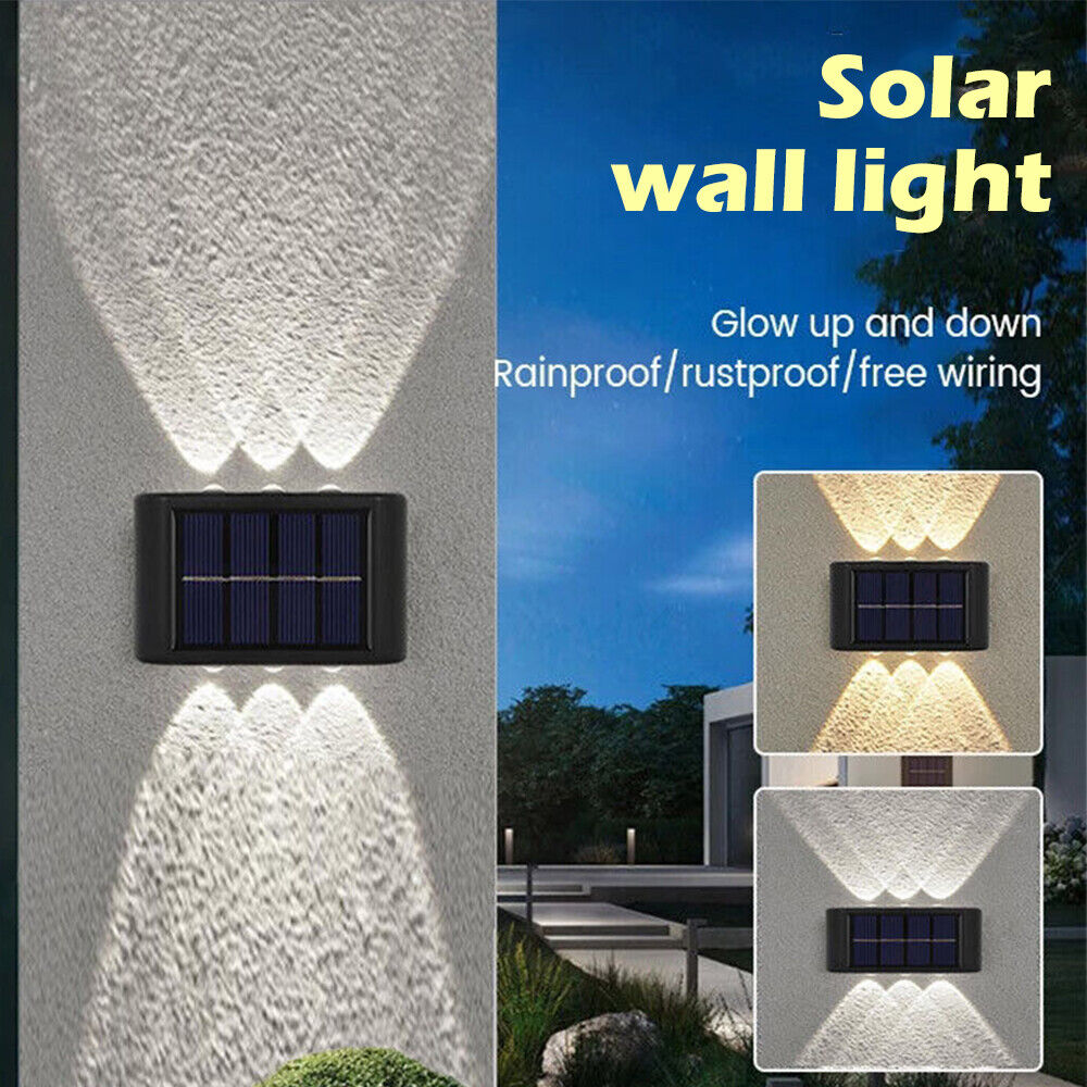 Set 2 lampi solare de perete cu iluminare sus si jos 10 leduri - Auros