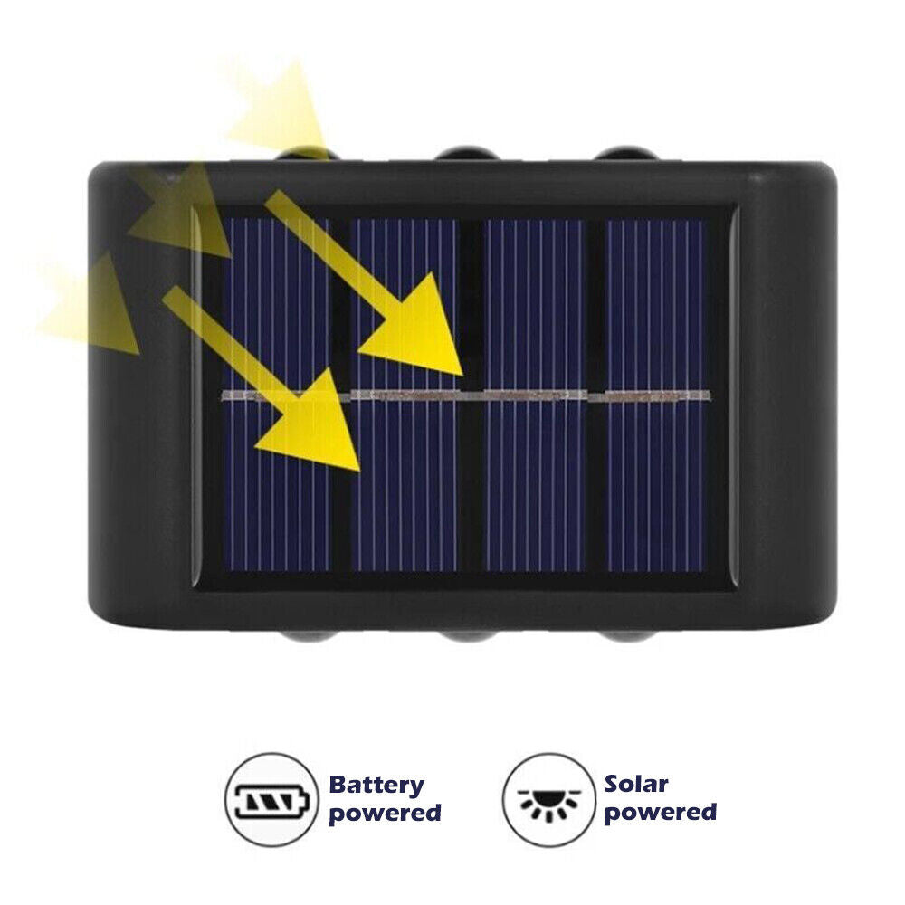 Set 2 lampi solare de perete cu iluminare sus si jos 10 leduri - Auros